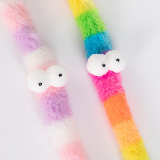 Cross-border new in stock flannel rainbow snake funny cat stick self-Hi pet supplies cat fun toys wholesale