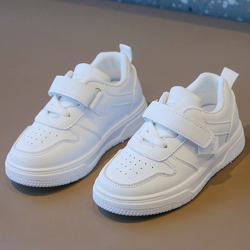 Children's white shoes 2024 Spring and Autumn new boys and girls sneaker breathable casual board shoes soft bottom baby shoes single