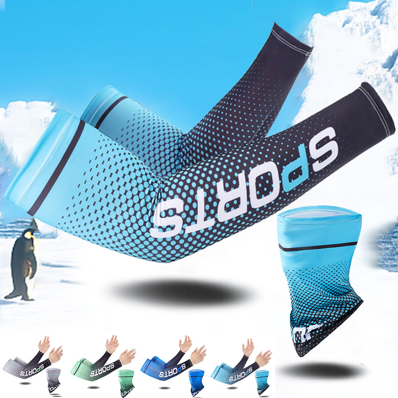 Sun Protection Ice Sleeves Men's Summer Ice Silk Sleeves Riding Fishing Women's Arm Cover Mask Ice Sleeves Sun Protection Gloves Ice Sleeves