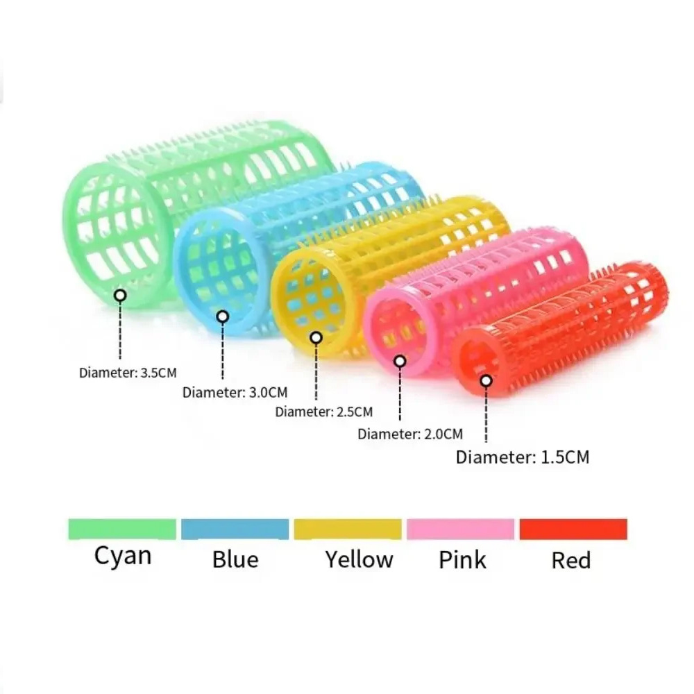 hair rollers plastic hair curling cylinder with teeth mother hair curling fixed needle pear flower head curling iron bangs roll PE