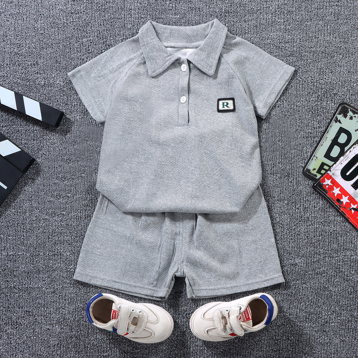 New Children's Short Sleeve Set Boys' Fashion Shorts Set Summer Girls Casual Sportswear Polo Shirt Children's Clothing