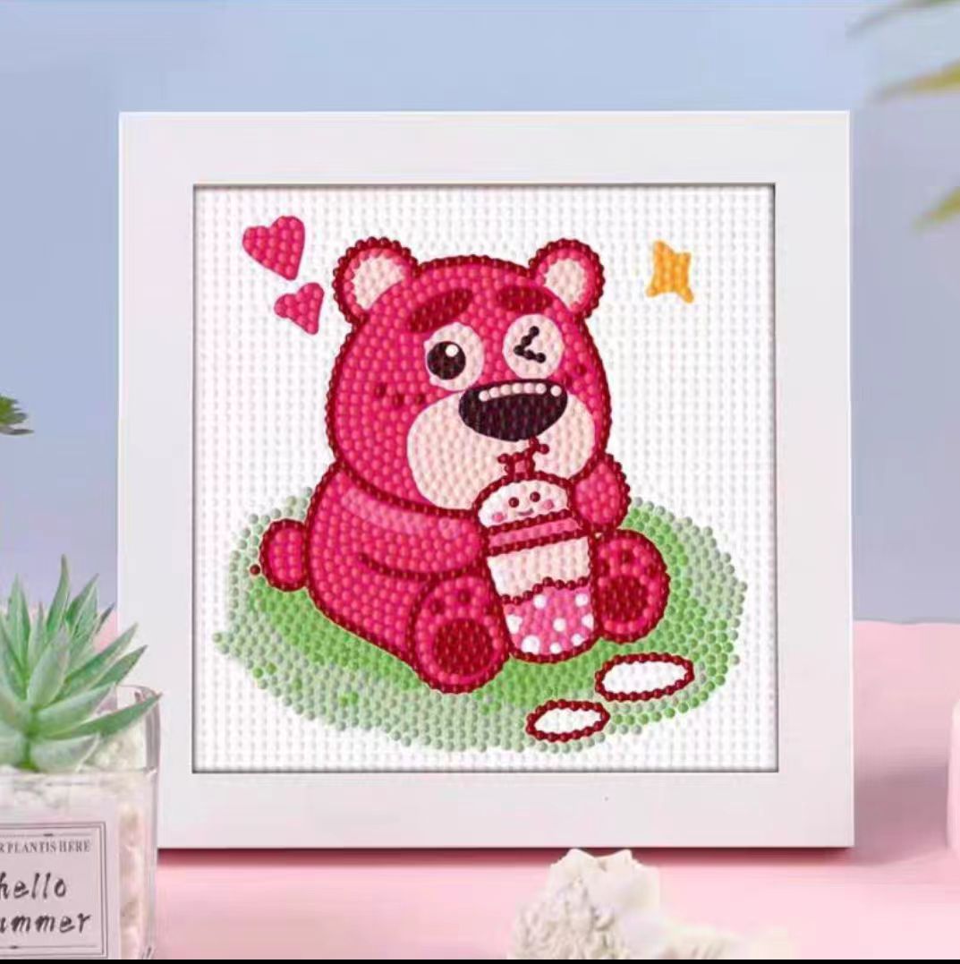 Candy Wind Strawberry Bear Diamond Sticker Wholesale Handmade DIY Educational Creative Toys Children Educational Birthday Gift