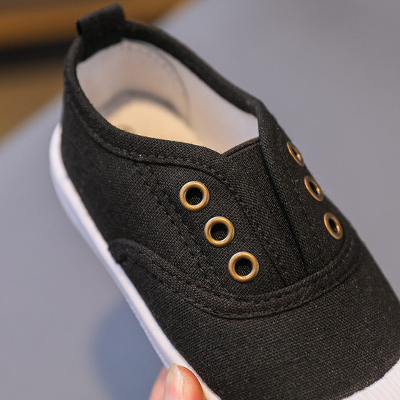 Children's shoes Spring and Autumn New slip-on children's canvas shoes baby soft sole shoes student kindergarten white indoor wholesale