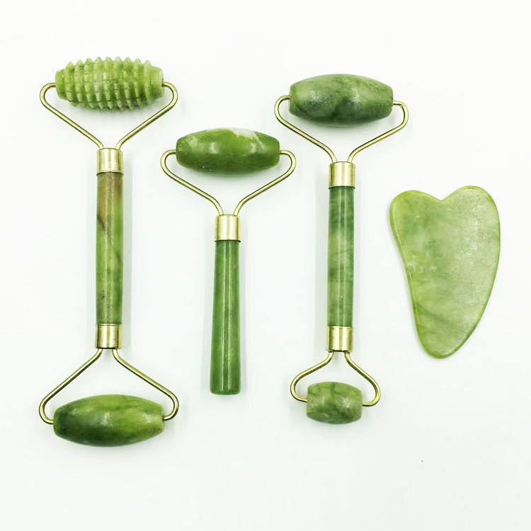 Factory direct supply natural jade beauty container massager facial roller Jade beauty instrument beauty Jade scraping tablets