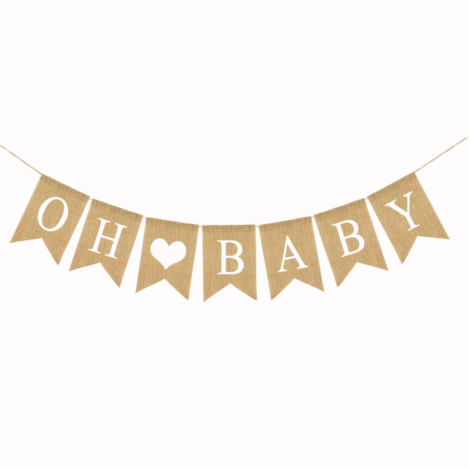 BABY one-year-old party holiday decoration jute pennant DIY Hemp cloth la flag OH BABY dovetail flag