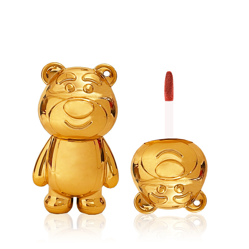Keychain bear lip glaze lip mud velvet matte surface white makeup not easy to fade makeup live TikTok same style