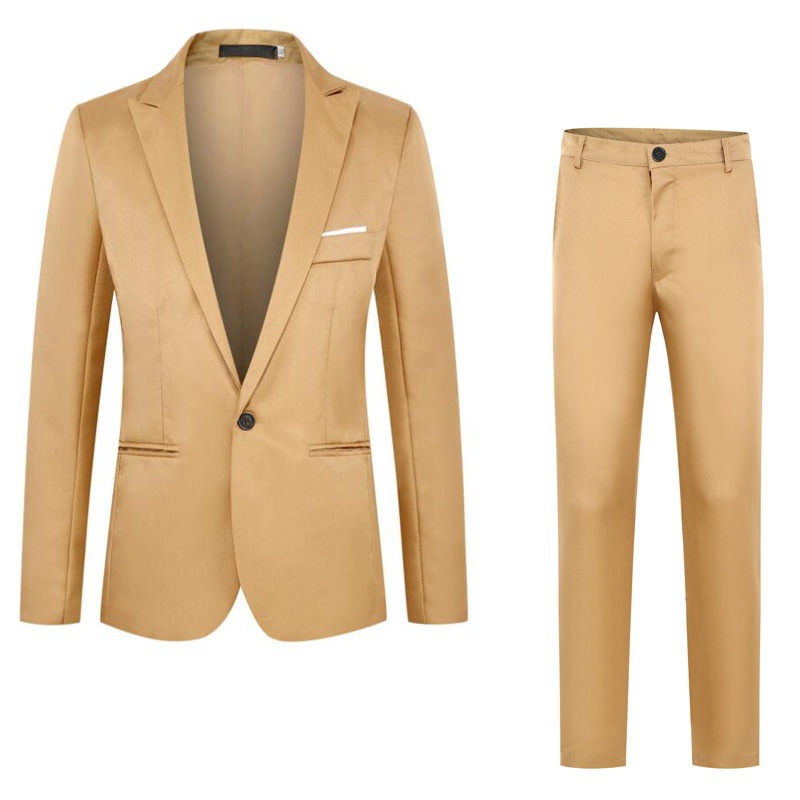 2024 foreign trade new men's fashion business slim suit suit Amazon men's casual suit two-piece suit