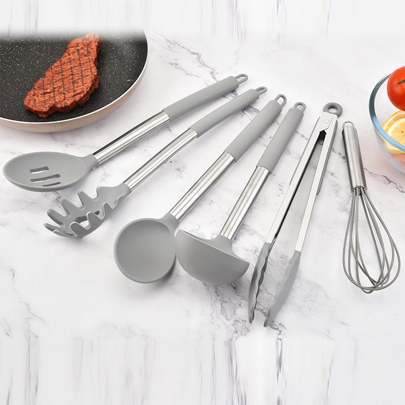 Silicone Kitchenware 14 Pieces New Style Tube Handle Silicone Kitchenware Set Kitchen Cooking Utensils Silicone Spatula