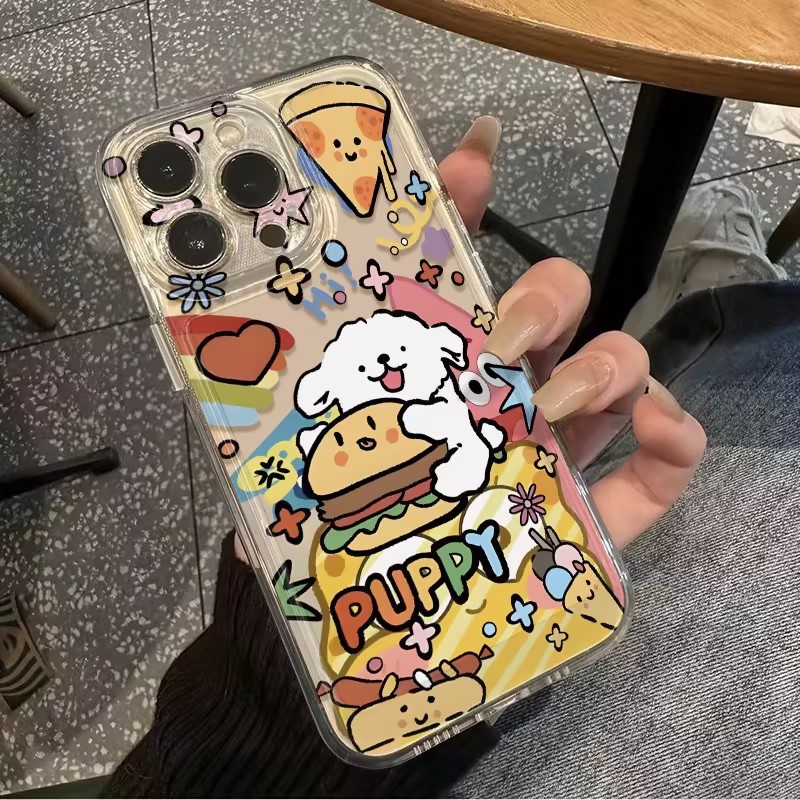 貪吃小狗適用於蘋果15手機殼iPhone14pro/13/12/xsmax/6/7/8透明