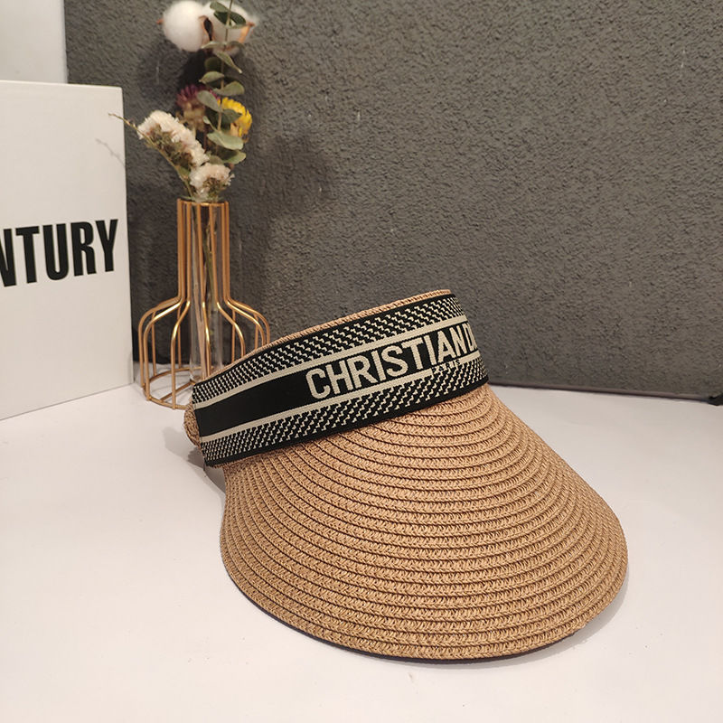 Internet Celebrant Travel Hat Children's Summer Korean Style Empty Top Hat Internet Celebrant Fashion Sunshade Straw Hat Beach Cap Sun Hat