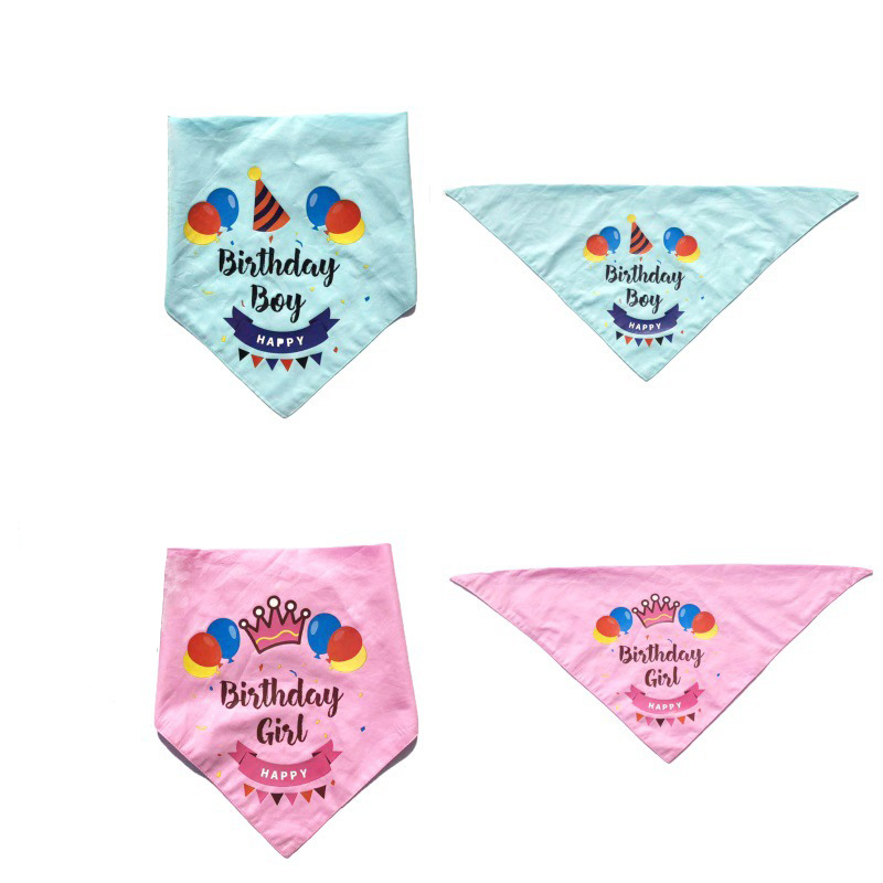 Cross-border pet birthday saliva towel dog cat pet cute triangle towel accessories scarf jewelry bib wholesale