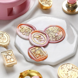 [May New] Sui Dis Fire Paint Seal Plant Flower Series Special-shaped Multi-layer Brass Seal Head Wholesale
