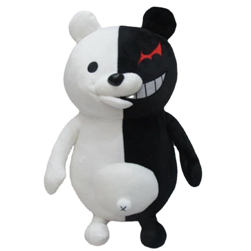 25cm projectile on broken black and white bear pink bear pillow plush doll despair Academy creative cartoon toy