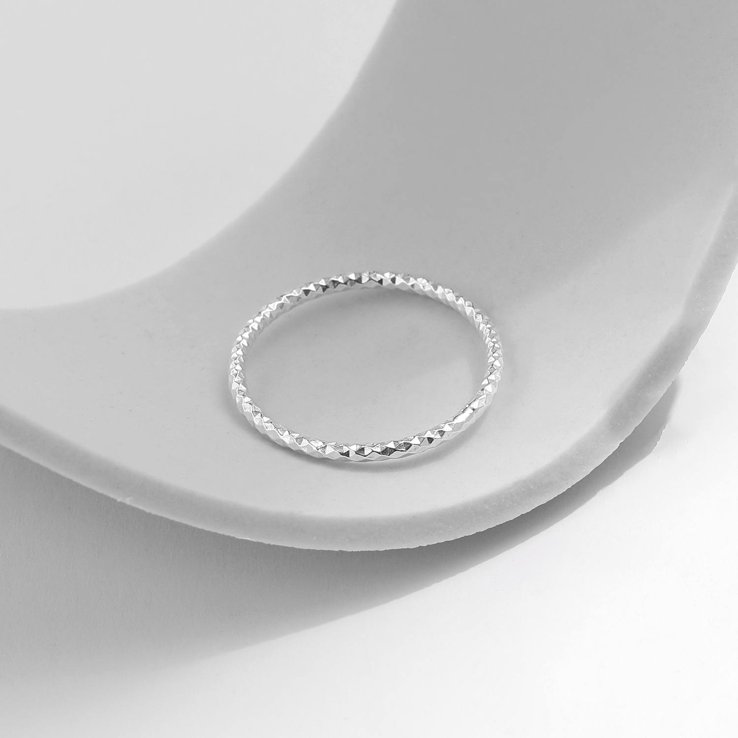 MODIAN MODIAN S925 sterling silver car flower flash fine ring female sparkling starry sky cold wind ring
