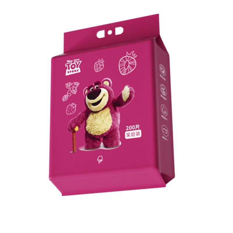 Strawberry Bear Face Wash Thickened Hanging Withdrawal Face Wash Disposable Cotton Soft Face Wash Beauty Face Wash