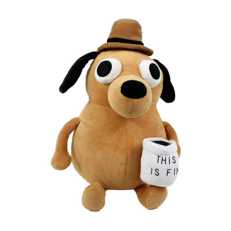 Clearance This is Fine Dog Coffee Dog Plush Toy Wholesale Cute Doll Doll