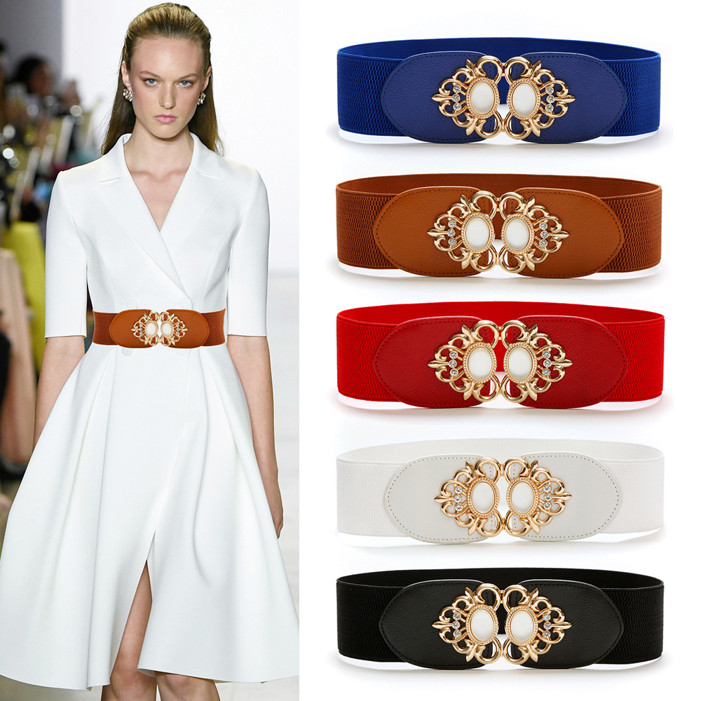Women's Belt All-match Waist Seal Belt Women's Decorative Dress Belt Rhinestone Cross-border Elastic Waist Seal