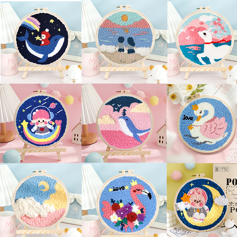 Russian Stamping Embroidery Handmade Embroidery diy Embroidery Material Bag Cute Wool Stamping Le Dun Embroidery Homemade Gift