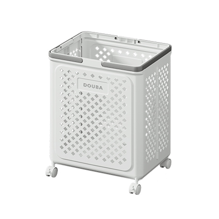 Household Bathroom Dirty Clothes Basket Folding Large Capacity Dirty Clothes Storage Basket with Wheels Movable Dirty Clothes Basket Wholesale