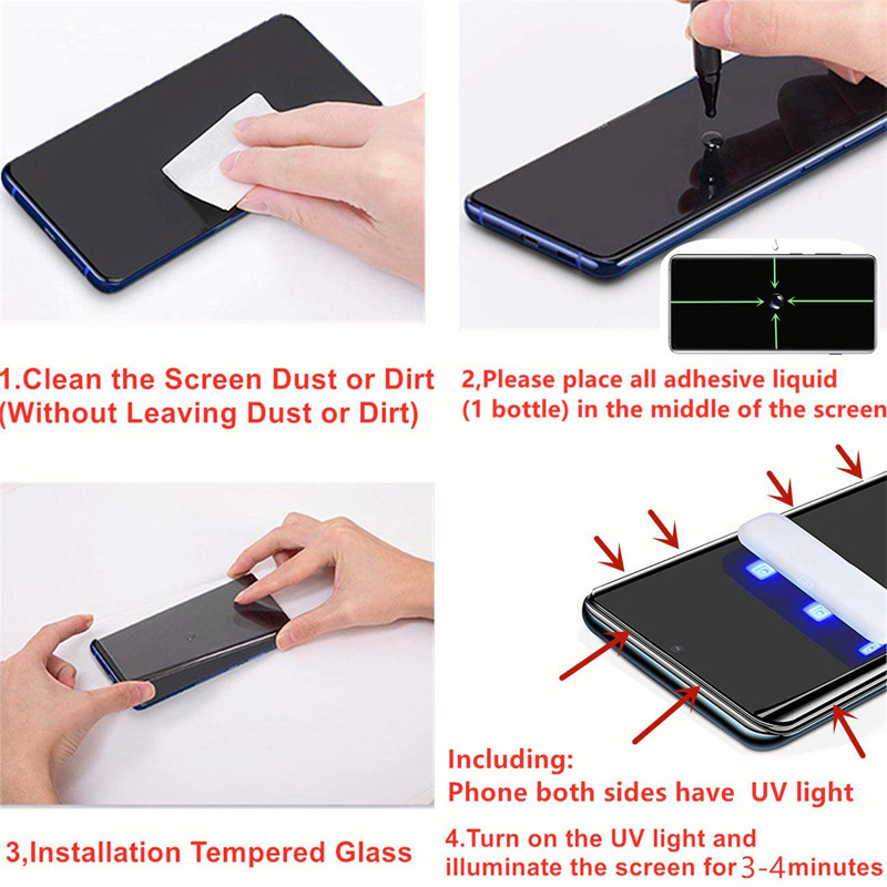uv full glue for Samsung s21ultra tempered film S23U anti-peep film s10plus curved surface s22u protective film