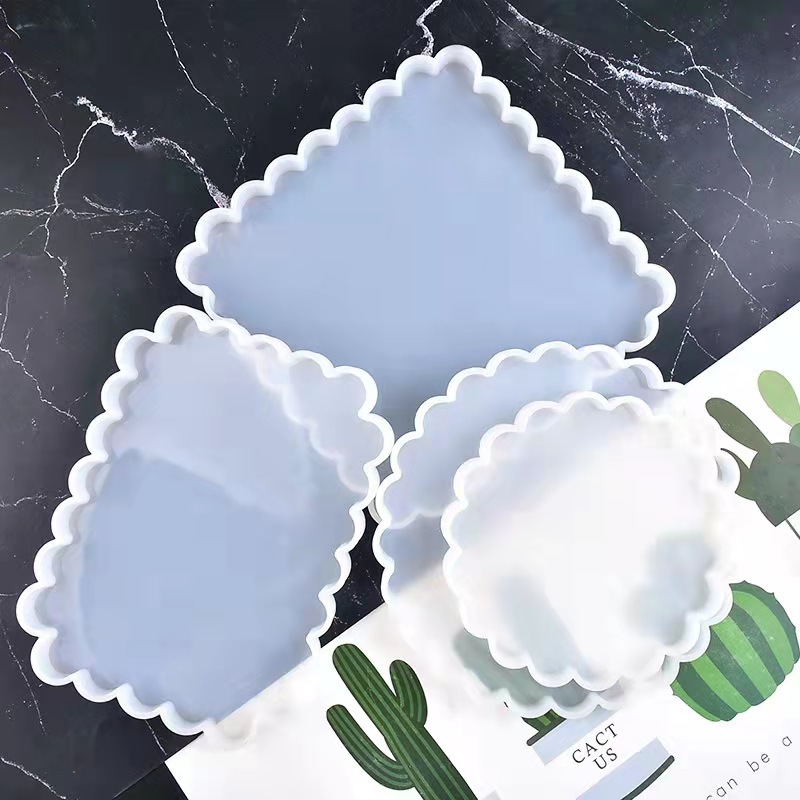 億興製品diy滴膠模具正方形波浪形擺台杯墊圓形鏡面製作吊墜
