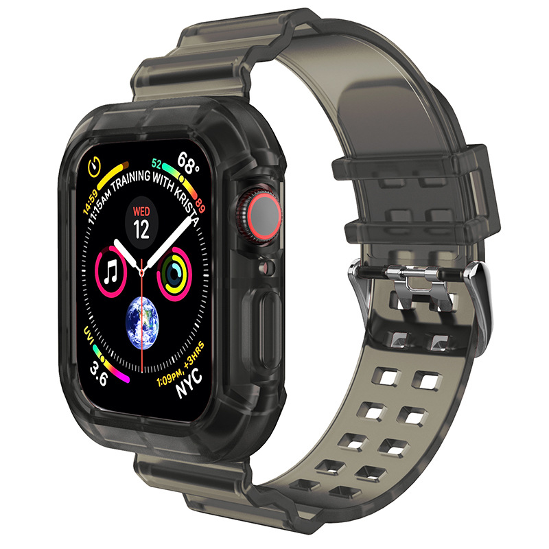 Applicable to Apple Integrated TPU Strap Apple watch8 Transparent Glacier Strap iwatch7/6/5/4 Cross Border