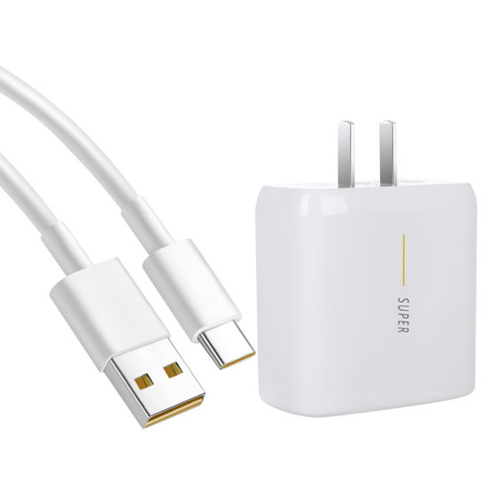 Suitable for OPPOReno7 charger Reno6 fast charging head Reno5 real me GTX7 charging head data line 65W line