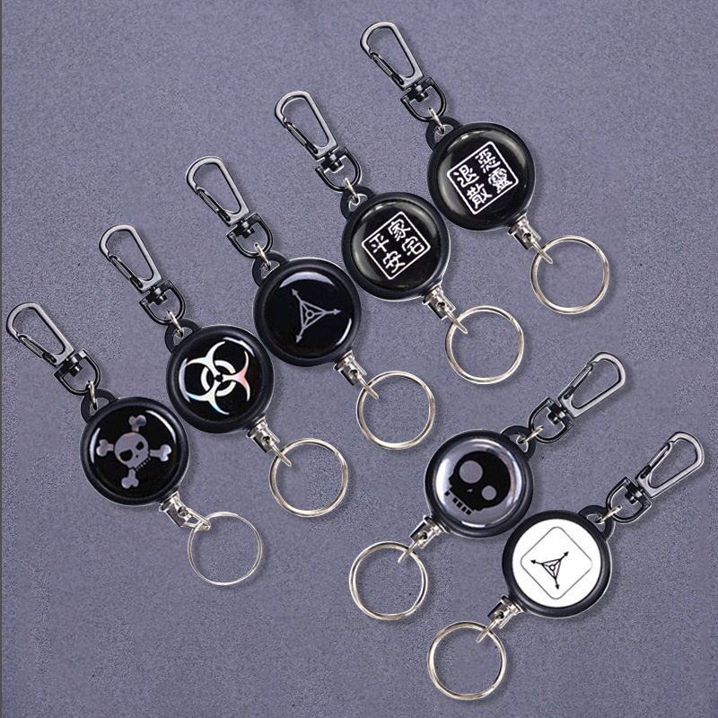 TAD high resilience telescopic wire rope key ring anti-losing anti-theft telescopic key chain anti-losing key chain easy pull buckle