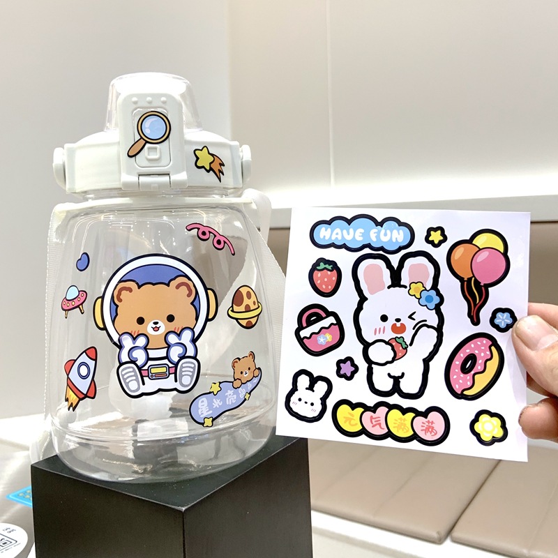 Korean cartoon ins cute hand account sticker waterproof sticker girl heart diy cup thermos cup decoration small sticker