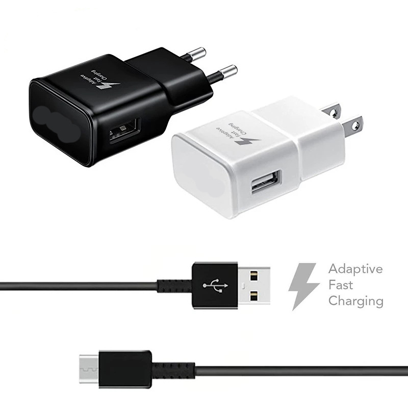 S8 fast charging charger is suitable for Samsung S6/S8/S9/10 fast charging head QC3.0 European and American standard plug