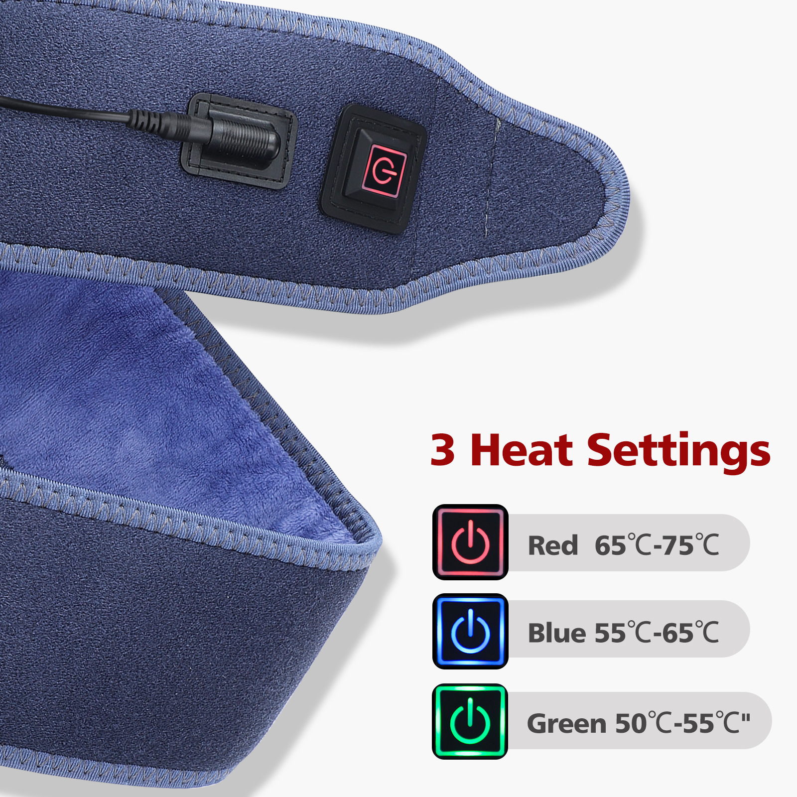 Cross-border new electric heating strap 3-speed temperature control heating wrist strap ankle heating strap wholesale