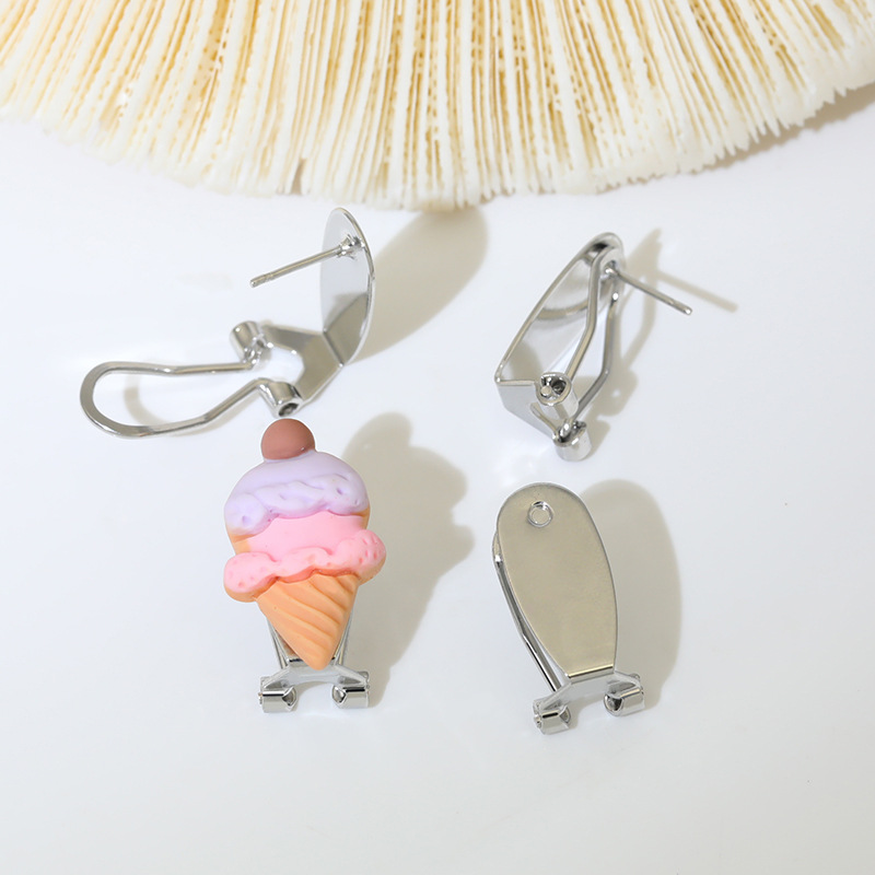 French triangle oval earrings simple high-end sense ladies ear bone nails DIY earrings accessories wholesale