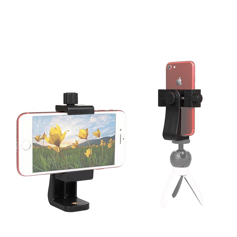 Floor desktop tripod mobile phone fixed clip horizontal and vertical shooting rotating plastic clip selfie cold boots live mobile phone clip
