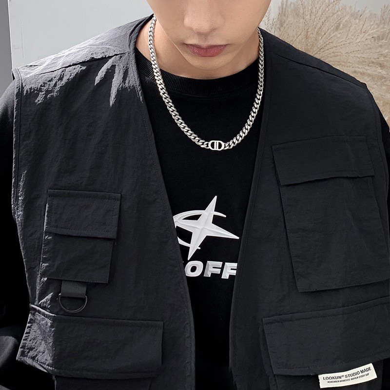 Niche Necklace Men's Trendy Brand Style Men's Chain All-match Men's Hip-hop Style Clavicle Chain Titanium Steel Accessories for Boys
