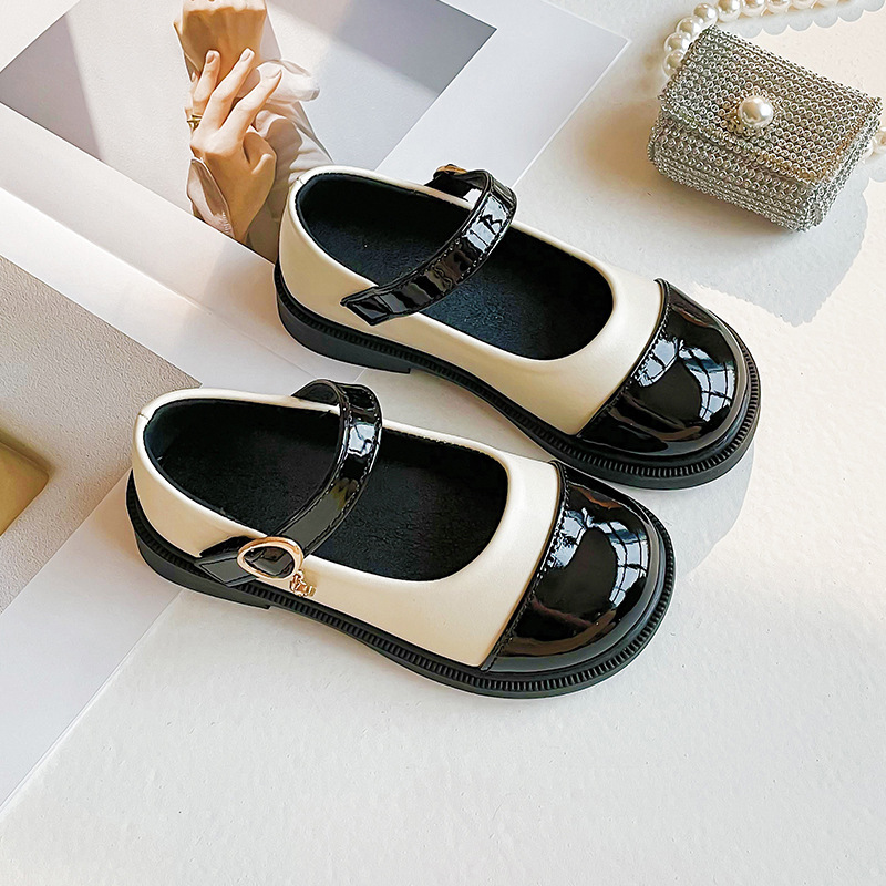 Girls' Leather shoes 2024 Spring and Autumn new children's black princess shoes British style children's girls' shoes wholesale