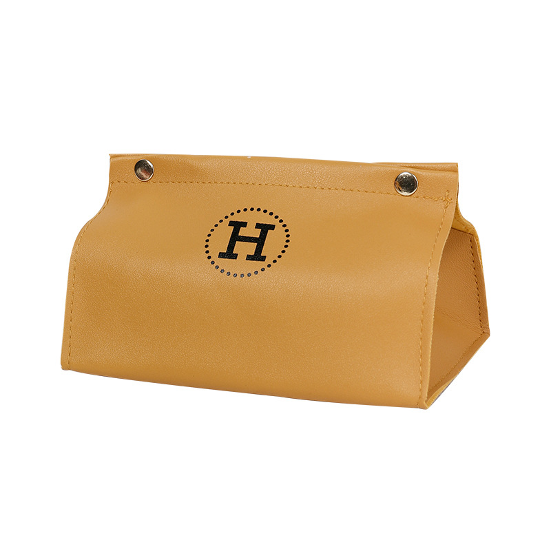 New Nordic Style Hotel Leather Tissue Box ins Style Household Living Room Desktop Storage Car Puff Paper Box
