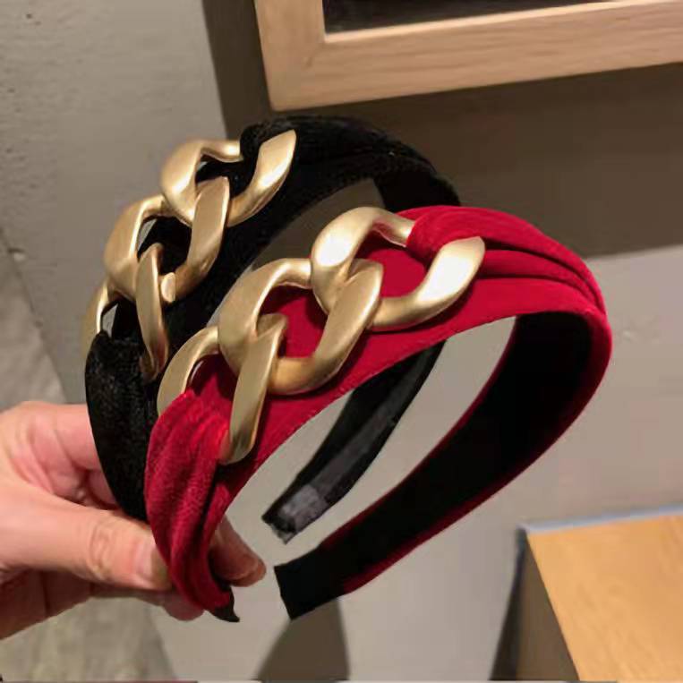 廠家直銷黑色絲絨仙女發箍復古寬邊高顱頂氣質發卡韓版簡約頭箍