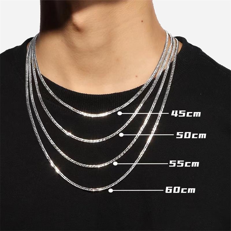 Explosive cross-border S925 sterling silver Cuban chain men's necklace car flower side chain hip hop cold wind clavicle chain women