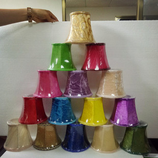 Factory wholesale European candle crystal chandelier wall lamp shade E14 fabric cover brushed wire drawing cover flannel cover