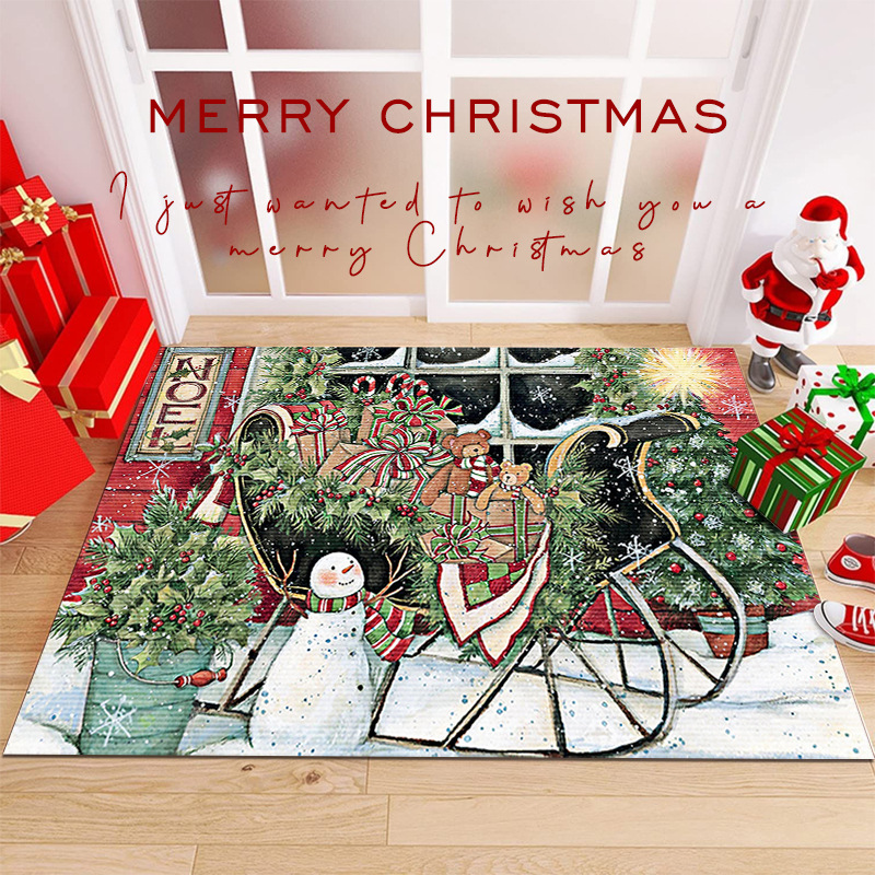Christmas Holiday Decorative Carpet Floor Mat Home Entrance Door Mat Entrance Floor Mat_voghion.com