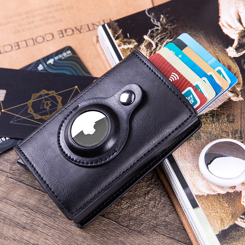Cross-border airtag card holder RFID anti-theft credit card box aluminum alloy card box coin purse card holder can hold the tracker