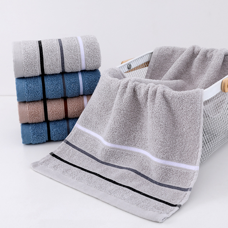 Towel factory wholesale dark thick soft absorbent cotton stall plain home wash face gift towel wholesale