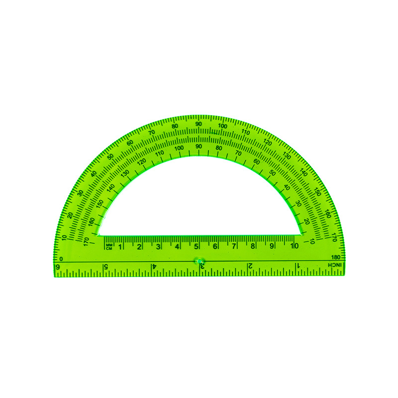Factory Direct supply large semicircle 180 degrees color transparent protractor 15. 5cm angle ruler drawing stationery suit