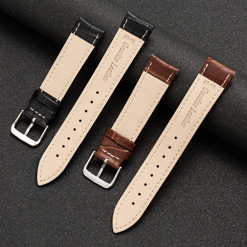 Leather strap spot wholesale watch strap men and women cowhide color bamboo pattern watch accessories a generation of hair