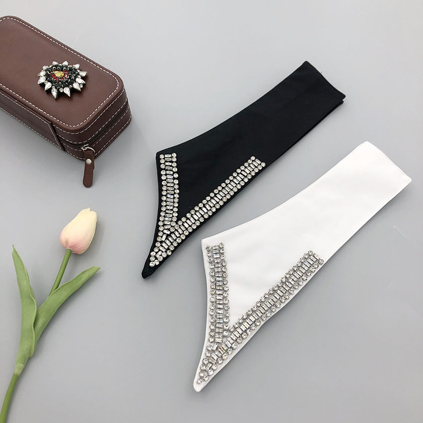 New product single collar handmade beaded glass diamond fashion Joker fashion women's clothing factory direct sales