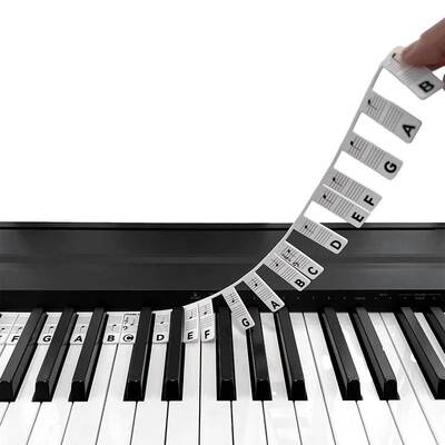 Silicone Piano Sticker Beginner Piano Note Guide Detachable Piano Keyboard Note 88 Key Full Size