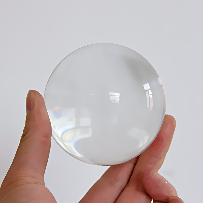 Transparent Crystal Ball Ornaments K9 Glass Ball Base Carving Art Deco Crafts Size 12mm-200mm White