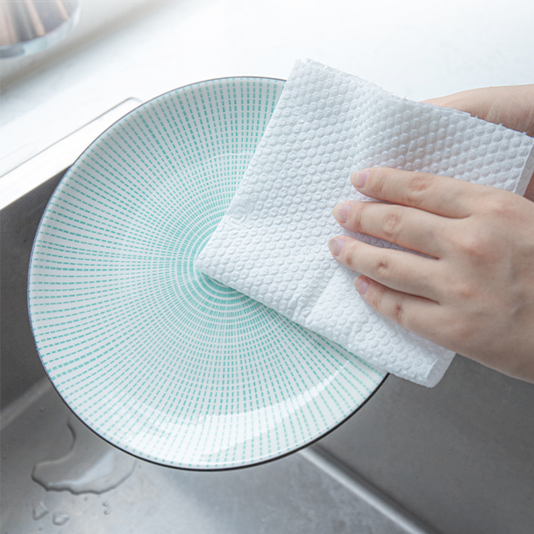 Kakama manufacturers non-woven lazy dishcloth disposable home kitchen paper wet and dry dual-use dishwashing scouring pad for hair