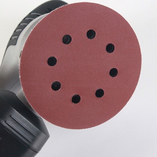 Cross-border Amazon flocking 5 inch 8 hole neutral disc sand air grinding flocking sandpaper back velvet sandpaper disc sand