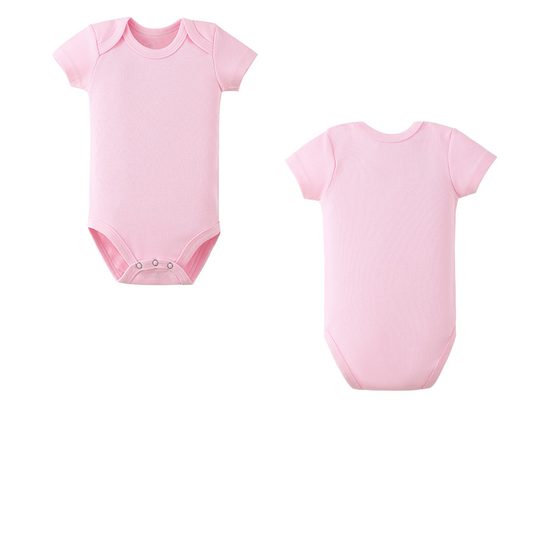 Factory new wholesale baby wrap fart solid color short sleeve triangle ha clothes newborn jumpsuit for boys and girls